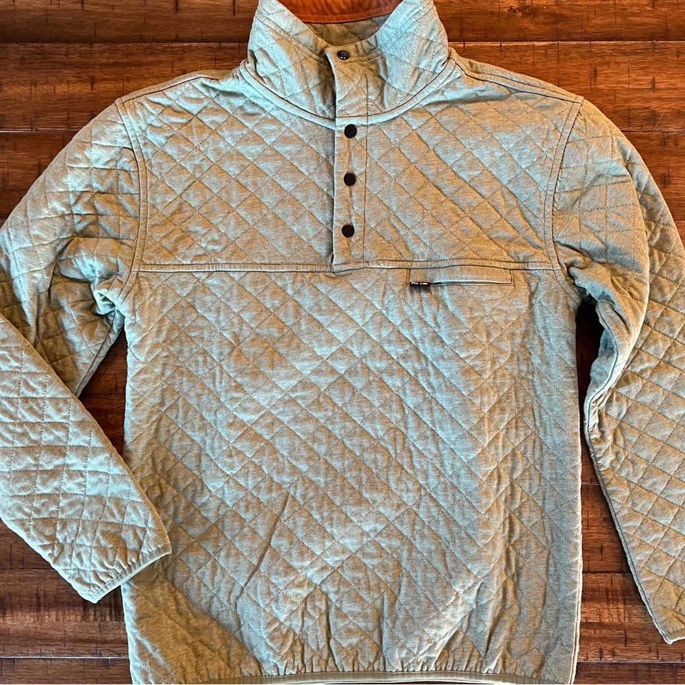 Rock Monkey Quilted Pullover - Olive grass - Small - unisex